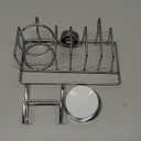 TAILI Sponge Holder with Strong Suction Cup, 4-in-1 Rustproof Sink Organizer - Sink Caddy Holds Sponges, Brushes, Stoppers & Scrapers -Silver