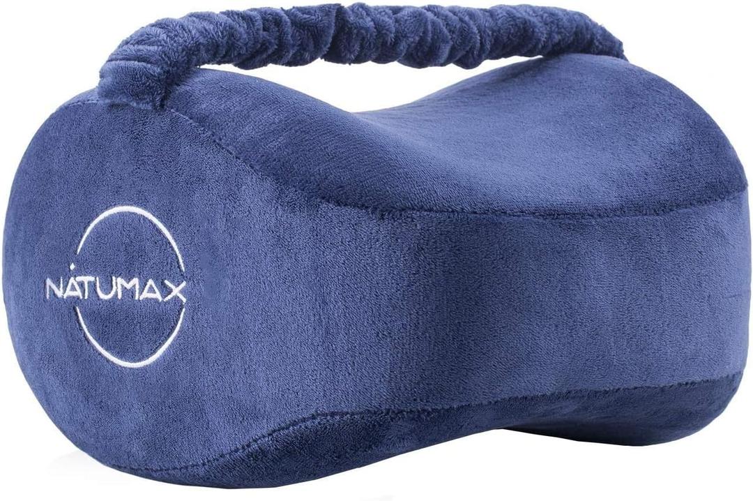 Knee Pillow for Side Sleepers - Sciatica Pain Relief - Back Pain, Leg Pain, Pregnancy, Hip and Joint Pain Memory Foam Leg Pillow (Pillow+Sleep Mask and Ear Plugs) (Blue)