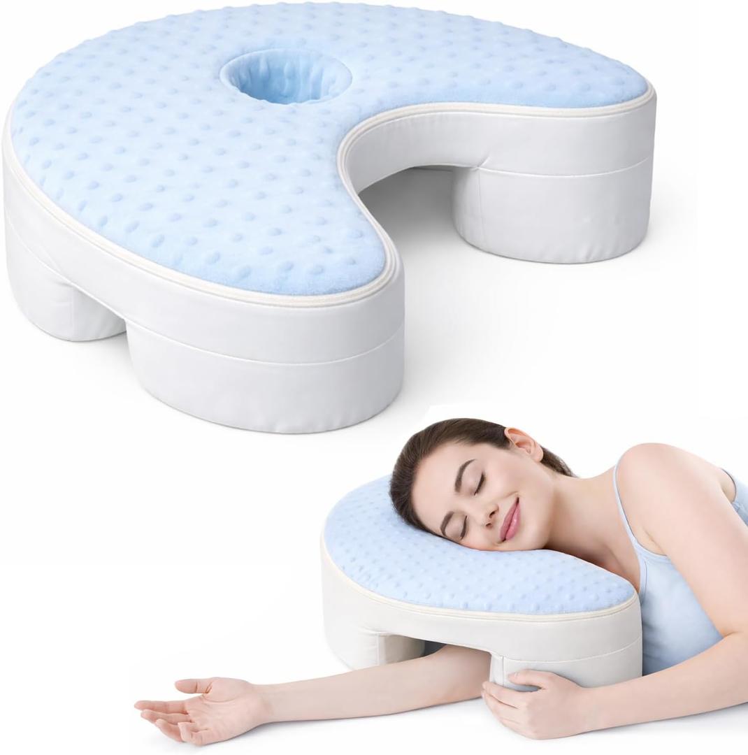 Side Sleeper Pillows with Arm Hole & Ear Hole, Shoulder Pillow for Shoulder Pain and Neck Support, Premium Memory Foam Side Sleeper Pillow for Side Sleepers, Can Also Be Used as a Leg or Lap Pillow