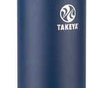 Takeya Actives Water Bottle with Spout Lid - Bottle with Double Stainless Steel Insulation - Dishwasher Safe & BPA-Free - Bottle with Spout Lid & Removable Bumper - 40 oz, Midnight Blue