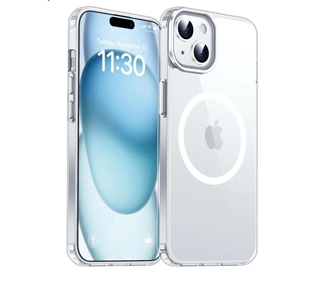 Temdan Magnetic for iPhone 15 Case Clear, [Compatible with Magsafe] [Not Yellowing] Slim Shockproof Phone Case for iPhone 15 (6.1")-Clear
