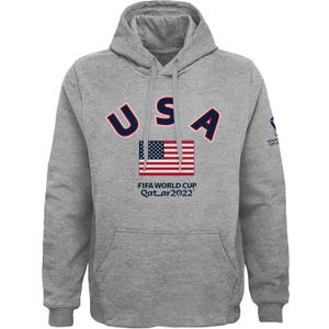Outerstuff Men's FIFA World Cup Futbol Nation Fleece Hoodie (X-Large, Heather Grey)