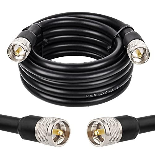XRDS 12FT KMR 400 UHF Coax Cable, PL-259 Male Connector, Low Loss 50 ohm Cable for Ham, SWR Meter