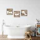 RnnJoile Beige Bathroom Pictures Wall Art Bathtub Spa Painting Prints Decorative Relax Soak Unwind Artwork for Bathroom Framed
