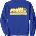 Seattle Washington Retro Vintage Weathered Throwback Sweatshirt, L