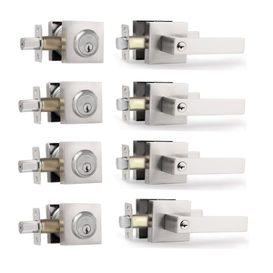 Cielsa Dawn Key Lock Satin Nickel Entry Door Set with Deadbolt Combination Lockset, 4-Piece Set