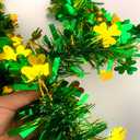 66FT St Patrick's Day Tinsel Garland Decorations Green and Gold Shamrock Irish Decor Shiny Thick Metallic Twist Hanging Wreath for St. Patrick's Day Home Indoor Outdoor Party Supplies-(Green+Gold)