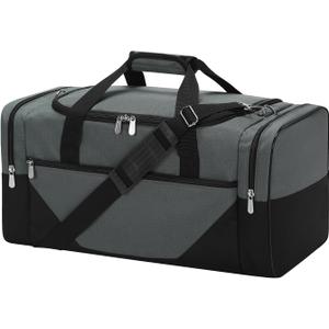 Gym Bag Sport Duffle Bag for Men - 21 in Weekender Travel Bag with Trolley Sleeve (Gray)