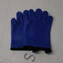 KITCHEN PERFECTION XL Silicone Smoker Oven Gloves-Extreme Heat Resistant BBQ Gloves-Handle Hot Food Right on Your Grill Fryer&Pit|Waterproof Grilling Cooking Baking Mitts|Superior Value Set+3 Bonuses (Classic Blue)