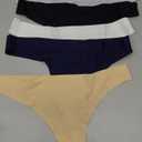 voenxe Seamless Women Underwear Thongs,No Show Ladies Thong,No Line Workout Breathable Comfortable Panties,Soft Undies,5-Pack, S