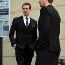 WULFUL Mens Slim Fit Suit One Button 3-Piece Blazer Dress Business Wedding Party Jacket Vest & Pant (X-Small, Black)