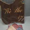 Wesiti 250th Anniversary We the People 4th of July Fireplace Decor Set - 1pcs Large Patriotic Wooden Plaque 2pcs Vintage American Independence Day Mantel Decor for Rustic Farmhouse Home Office