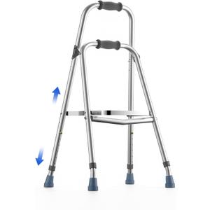 One Arm Hemi Walker - Adjustable Height One-Handed Folding Walker, Ultra-Lightweight Aluminum Walkers for Seniors, 250lbs Capacity