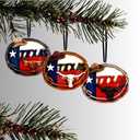 2 x Christmas in July Lariat Skull Hat Ornaments – Mini Tree Decorations – Set of 3