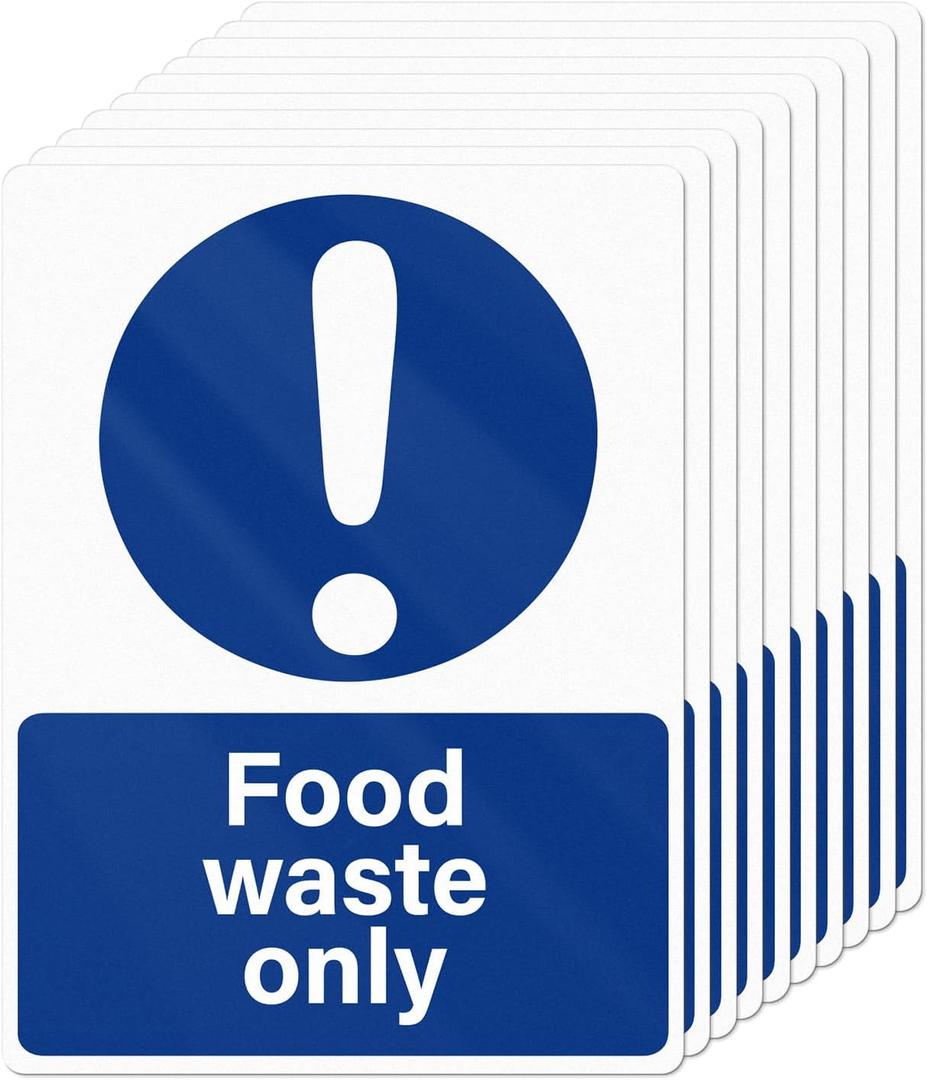 10 Pack Trash Stickers Food Waste Only Sticker 8  6 Inches Vinyl Waterproof UV Resistant Self Adhesive Sign for Business Home