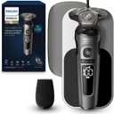 Philips Norelco S9000 Prestige Electric Shaver with Qi-Charger, Precision Trimmer and Premium Case, SP9872/86 (S9000 Prestige + Qi-Charger, Black)