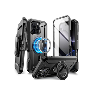 SUPCASE for iPhone 16 Pro Max Case with Stand (UBPro Mag), [Support MagSafe] [Built-in Screen Protector & Belt Clip] [Military-Grade Protection] Magnetic Phone Case for iPhone 16 Pro Max 6.9'', Black