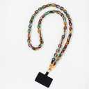 Phone Crossbody Chain CellPhone Lanyard, Acrylic Shouder Strap Universal Lanyard Chain with Tether Patches Compatible with Most Phones Bag Purse (multi-color