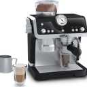 Casdon De'Longhi Toys Barista Coffee Machine. Toy Kitchen Playset for Kids with Moving Parts, Realistic Sounds and Magic Coffee Reveal. For Children Aged 3+, Silver, Black