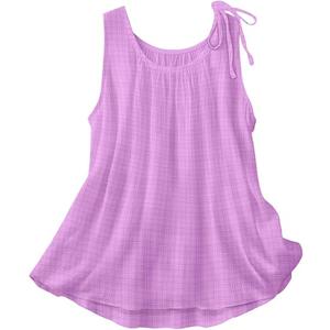 YESNO Summer Casual Tank Tops for Women Floral Printed Scoop Neck Loose Fit Ruched Sleeveless Shirts with Bow EV1, Large