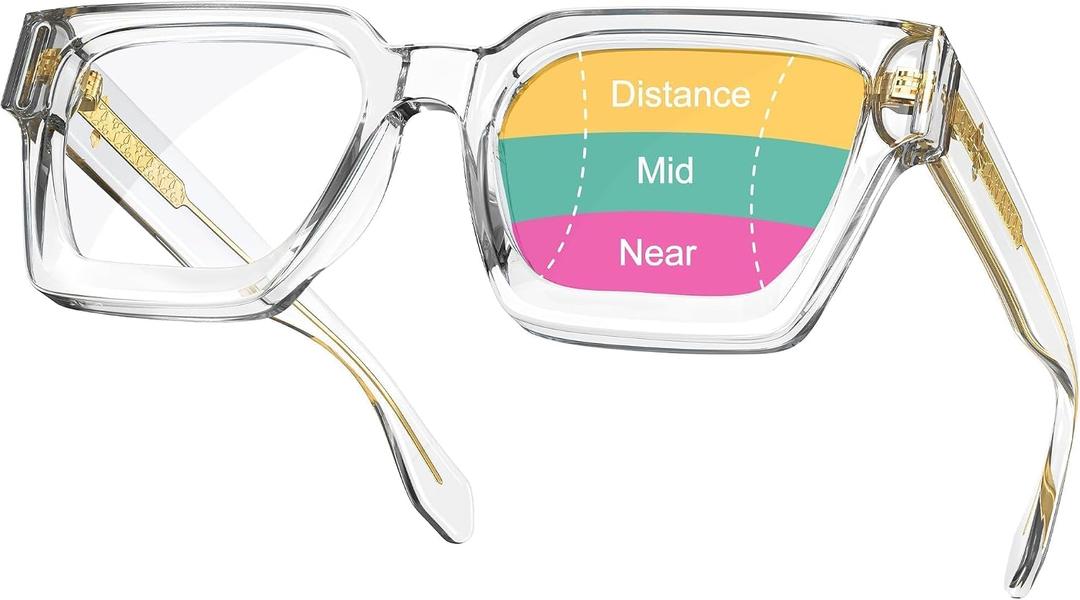 VISOONE Progressive Multifocal Anti-Fog Reading Glasses with Anti-Blue Light and UV Protection Readers Women and Men RIVER