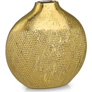 Vintage Gold Vase 9.6" for Farmhouse Living Room Cabinet Table Centerpieces Wedding Decorations