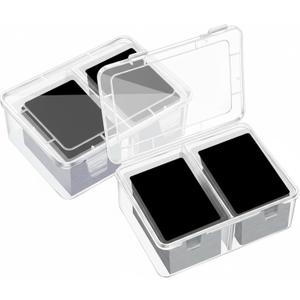 Vicenpal 300 Card Storage Box Compatible with Mtg TCG Clear Plastic Trading Card Storage Box with Removable Divider Hard Trading Deck Case for Baseball Football Game Organizer Collector(2 Pcs)