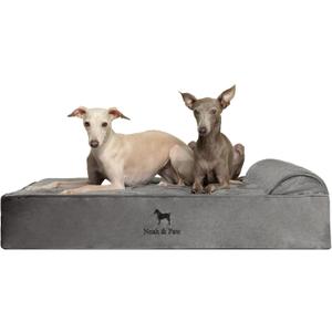 NOAH & PAW Large Dog Bed, 35x25x8.7 Inch, Orthopedic Dog Beds, Eggshell Memory Foam Infused with Cooling Gel, Water Resistant, Machine Washable, Includes Inner Cover (Velvet Collection)