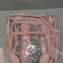 Fuyicat Clear Backpack Heavy Duty PVC Transparent Girls Kids School Backpacks Stadium Approved See Through College Bookbag for Women (Pink)