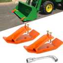 Tractor Bucket Protector, EBESTTECH 2 PCS Bucket Edge Anti-Skid Device Ski Edge Protector Double Hexagon Lock Nuts and Bolts,for Snow Leaves Removal Spreading Gravel,Orange