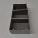 Household Essentials Grey 727-1 Deep 3 Section Drawer Organizer Box for Storage | 12 in x 6.13 in x 3.13 (Silver)