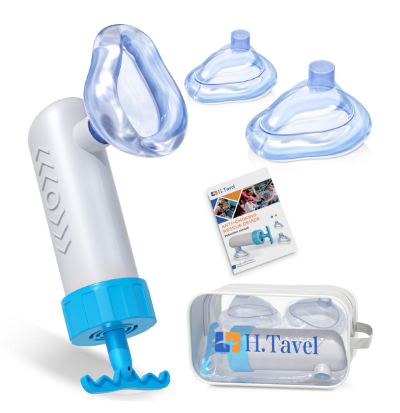 H.Tavel Choking Rescue Device, Portable Airway Suction Rescue Device, Anti Choking Device, Home First Aid Kit for Kids and Adults
