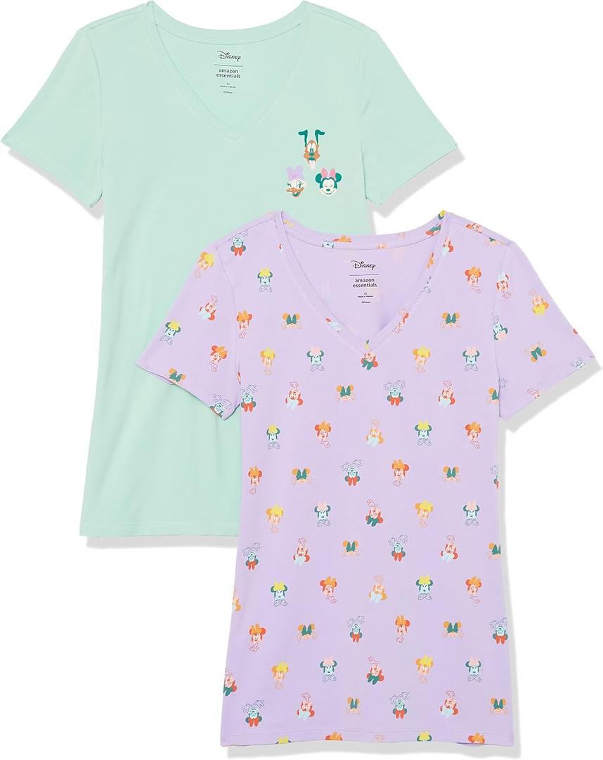 Amazon Essentials Women's Classic-Fit Short-Sleeve V-Neck T-Shirt - Discontinued Colors, Multipacks (Medium)