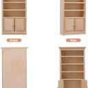 Toyvian Mini Wooden Drawer Cabinet, 1: 12 Dollhouse Decoration Bookshelf with Wood Drawer Tiny Bookcase TV Cabinet Model Storage Shelves Dollhouse Furniture Accessories