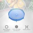 Ceybo Reusable Silicone Stretch Lids for Food Storage Containers Bowls, Pots and Cups, Leak-Proof - Blue (6 Pcs)