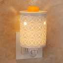 STAR MOON Ceramic Wax Melt Warmer, Plug in Wax Warmer for Scented Wax, Scentsy Wax Warmer for Fragrance Oil, Night Light Wax Burner Decoration with Two Bulbs