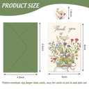 Whaline 24Pcs Spring Retro Floral Thank You Cards with Envelopes and Stickers Mother's Day Wildflower Vase Greeting Card Watercolor Floral Blank Note Cards for Party Supplies