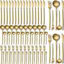 60 Pieces Stainless Steel Silverware Set, Flatware Cutlery Set Service for 12, Tableware Cutlery Set Include Knife Fork Spoon Set, Utensils for Home, Restaurant, Hotel, Dishwasher Safe (Gold)