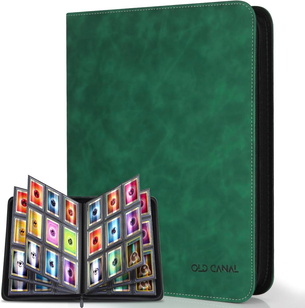 Top Loader Binder, 9 Pockets Card Binder Holds 252 Top Loaders, Premium Trading Card Collection Holder, Top Loader Storage Album for TCG, Sports Cards, Dark Green (FOR TOP LOADERS ONLY)