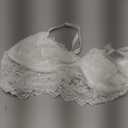 Avidlove Bralettes for Women V Neck Spaghetti Strap Bra Lace Tops Sexy Cami Crop Top Going Out Lingerie Outfits (Large, White)