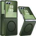 NO.1 Magnetic for Samsung Galaxy Z Flip 7 Case Compatible with MagSafe [Military Grade Drop Tested][Translucent Matte][Anti-Fingerprint] Soft Silicone Bumper for Samsung Flip 7 Case Slim,Green