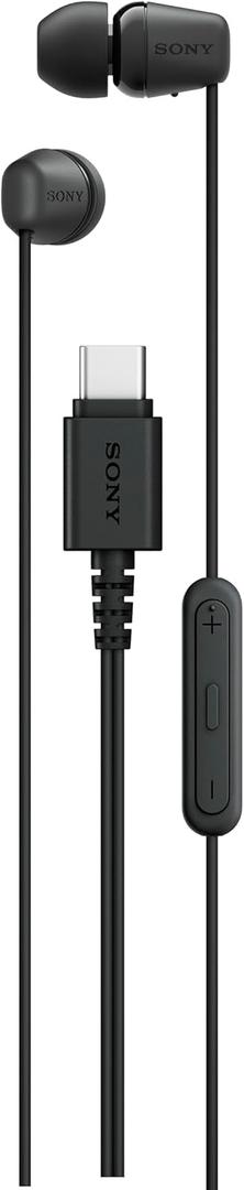 Sony IER-EX15C USB-C Plug, Wired in-Ear Headphones for iPhone and Android Phones, with Built-in Multi-Function Button, Volume and Mic Control, Supports USB Audio Class 1.0 Devices, Black