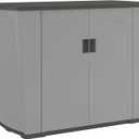 Suncast Outdoor Storage Shed for Patio and Garden, Backyard Oasis, 130 Gallon, Dove Gray