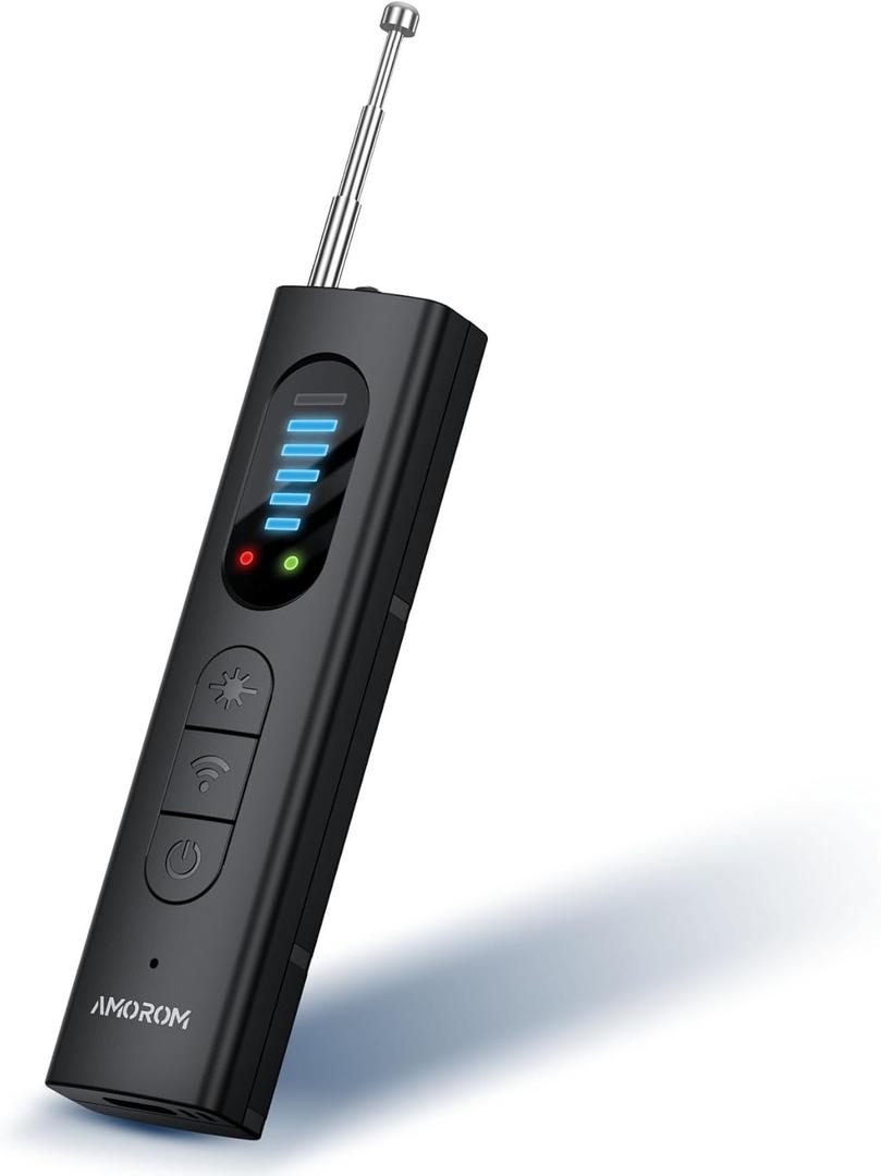 5 in 1 Hidden Camera Detectors, GPS Tracker Finder with 5 Modes, Anti-Theft, Flashlight, Spy Camera Detector for Travel/Hotel/Car/Bathroom, Black