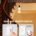 DEWENWILS Remote Control Light Socket, Wireless Light Switch for Pull Chain Light Lamp Fixtures, 100FT Range, No Wiring Needed, ETL Listed(1 Wall Mounted Controller+1 Bulb Base, Shorter Version)
