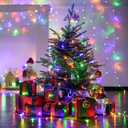 JMEXSUSS Connectable 100 LED Multicolor Christmas Lights for Tree, 8 Modes Indoor Outdoor Clear Wire, 33ft Colorful Plug-in for Christmas Tree Bedroom