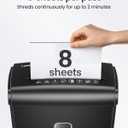 Locksworth 8-Sheet Micro Cut Paper Shredder P-4 High Security for Home Office Use with Handle, Shreds Credit Card/Staple 4 Gallons(Black) Visual Window Wastebasket
