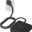 TESSAN 10Ft Black Extension Cord with Multiple Outlets, Surge Protector Power Strip with 6 Outlets and 4 USB Ports (2 USB C), 2100 Joules Protection, Flat Plug, Outlet Extender for Home, Office, Dorm