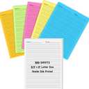 Marspark 300 Sheets Kindergarten Writing Paper with Lines 8.5 x 11'' Double Sided Color Wide Ruled Write Beginner Paper Level 1 Back to School Supplies for Letter Positioning Handwriting Practice