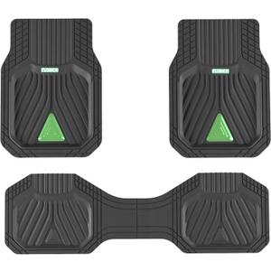 FLORICH Car Floor Mats, Heavy Duty Floor Mats for Cars, 3 Piece All-Weather Floor Mats with Anti-Slip Backing, Universal Trim-to-Fit, Waterproof Automotive Floor Mat for Cars Trucks SUV (LightGreen)